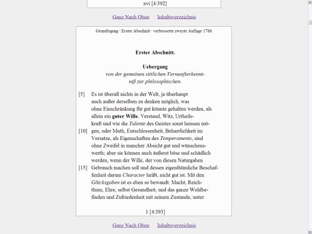 Screenshot of a plain HTML version of the emended second edition of 1786