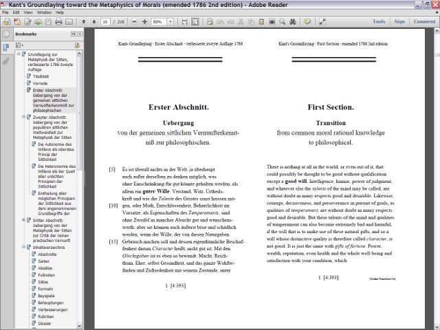 Screenshot of the PDF version of the dual-language emended second edition of 1786